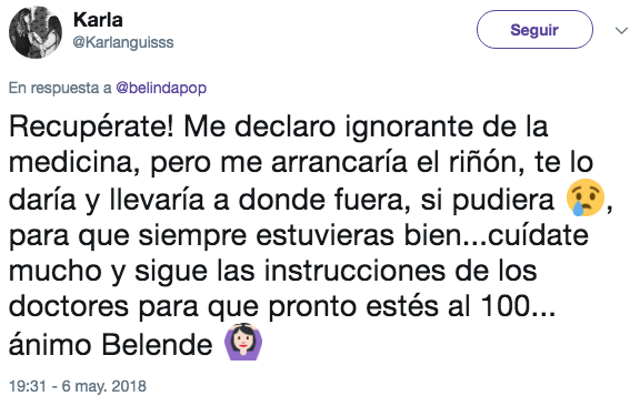 Belinda está en el hospital