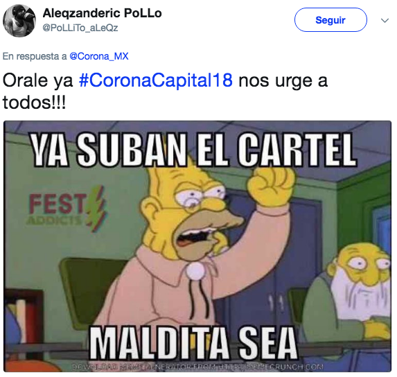 Reacciones corona capital 2018