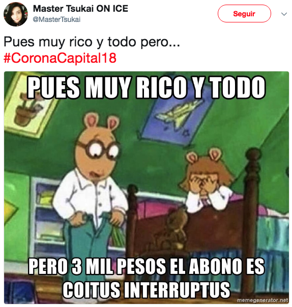 Reacciones corona capital 2018