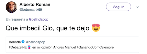 Para Belinda el ganador del debate fue AMLO, así reaccionó internet