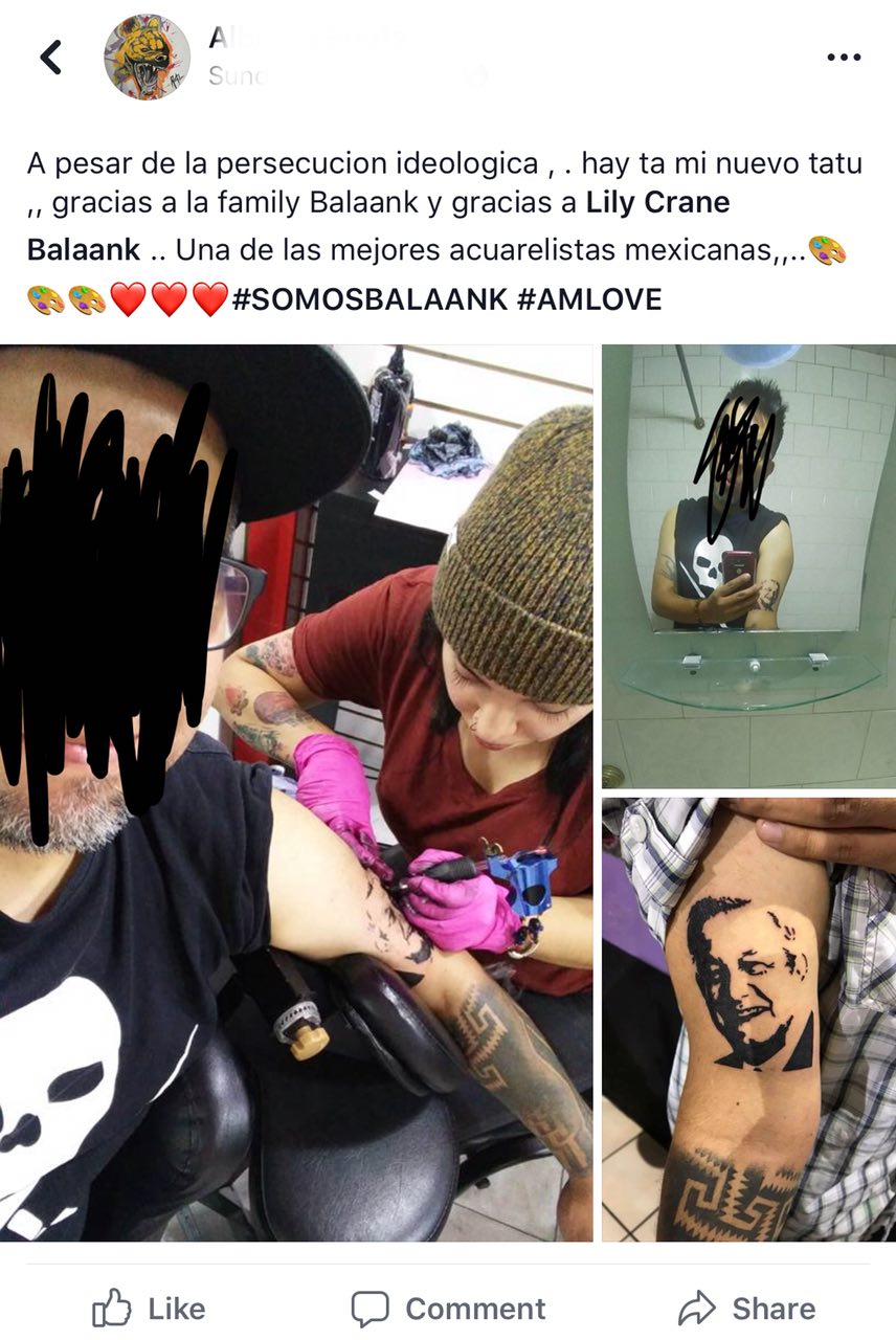Joven se tatua a AMLO