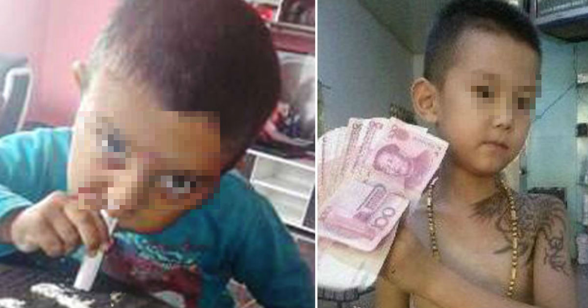 retrato-nino-imita-padres-juega-vender-cocaina