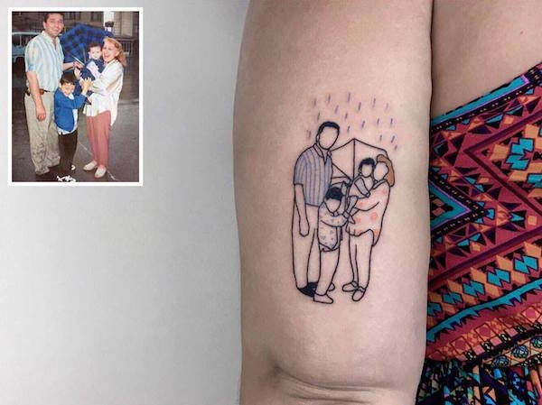 Fotos familiares que se volvieron tatuajes increíbles