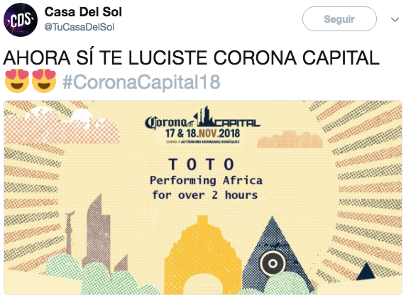 Reacciones corona capital 2018