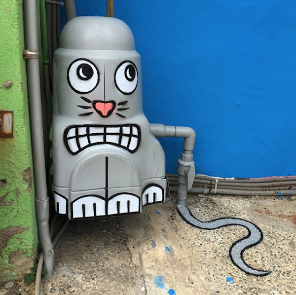 Artista transforma los paisajes urbanos en obras creativas y divertidas