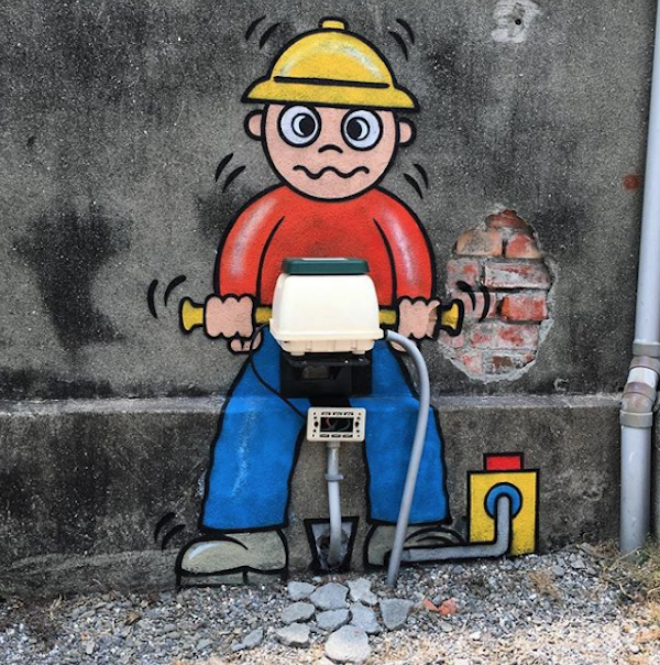 Artista transforma los paisajes urbanos en obras creativas y divertidas