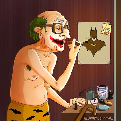 Artista rusa ilustra cómo es la vejez de tus personajes favoritos