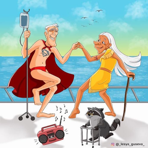 Artista rusa ilustra cómo es la vejez de tus personajes favoritos