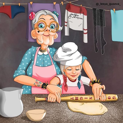 Artista rusa ilustra cómo es la vejez de tus personajes favoritos