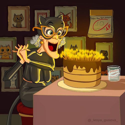Artista rusa ilustra cómo es la vejez de tus personajes favoritos
