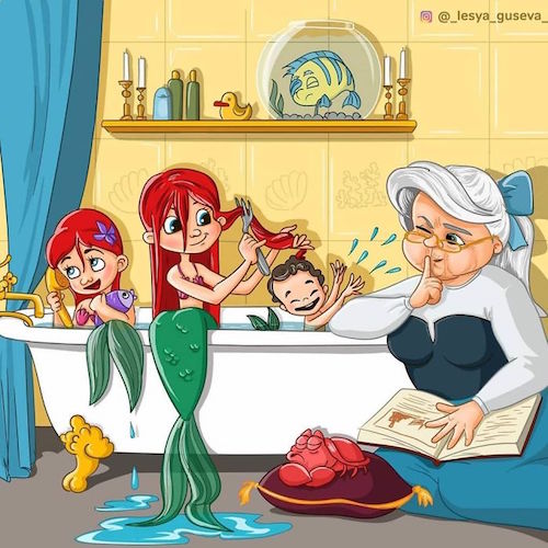 Artista rusa ilustra cómo es la vejez de tus personajes favoritos