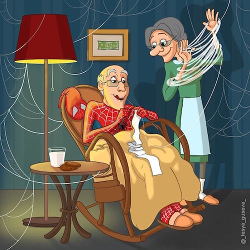 Artista rusa ilustra cómo es la vejez de tus personajes favoritos