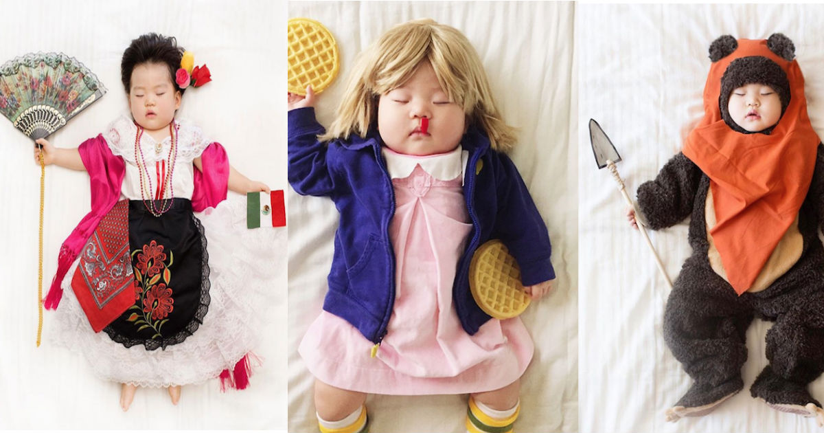 Mamá japonesa transforma las siestas de su hija en fotos increíbles