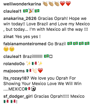 Oprah Winfrey Muestra Su apoyo a la selección mexicana