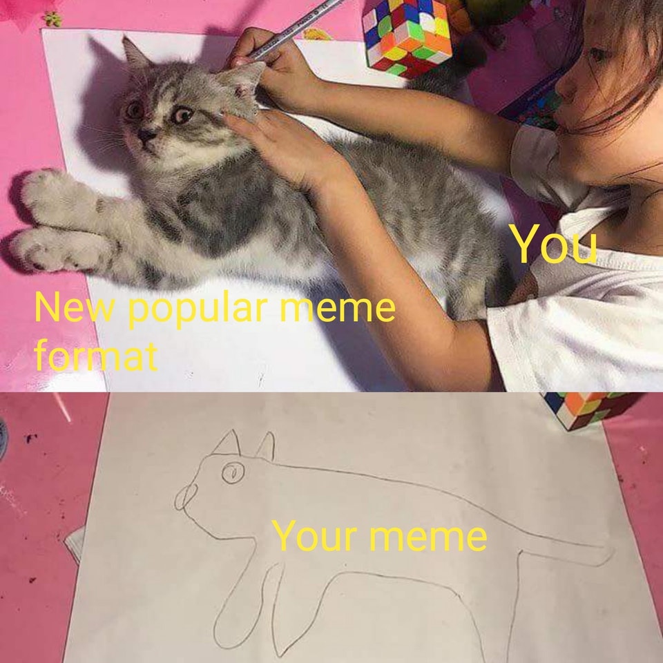 Memes del gatito calcado para sacar tu artista interior