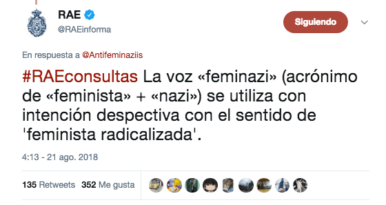 La hipÃ³crita RAE y el tÃ©rmino 'feminazi'