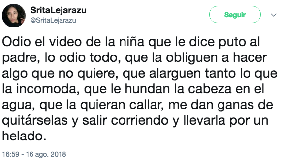Niña grita 'puto' a padre que la intenta bautizar