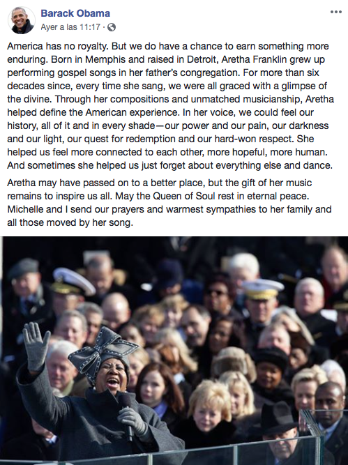 Trump recordará a Aretha Franklin porque 'trabajaba' para él