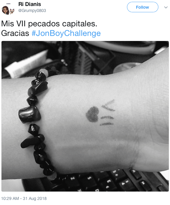 Hijas de Peña se hacen tatuajes y nace el #JonBoyChallenge
