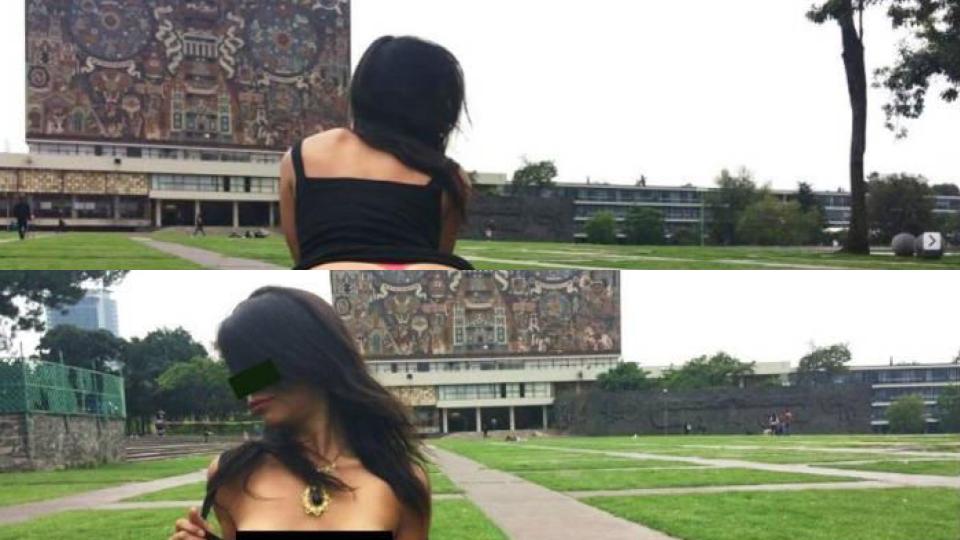 Mujer se toma fotos desnuda en las islas de la UNAM