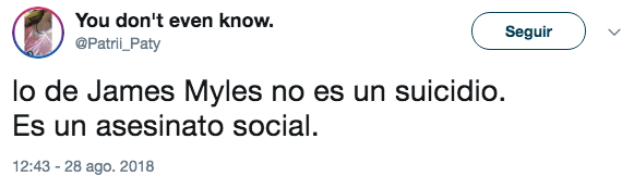 Reacciones al caso de James Myles en Twitter