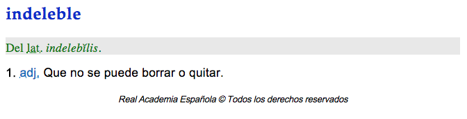 Significado de indeleble
