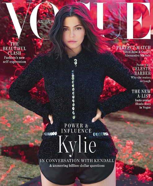 kylie aparece sin maquillaje en la portada de vogue australia