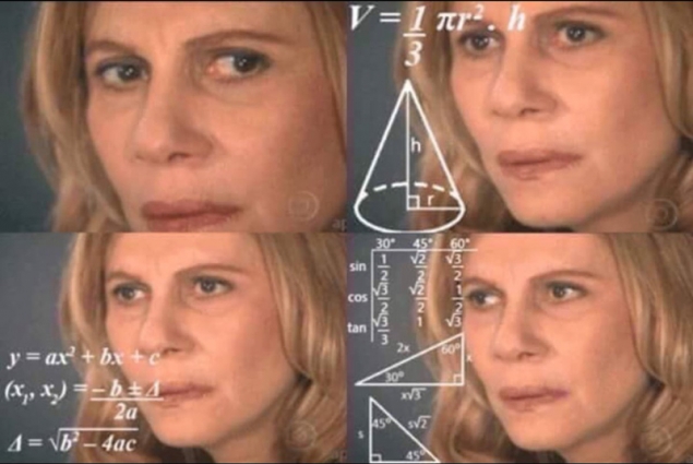 Meme mujer calculando