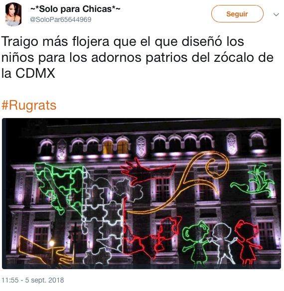 La decoración del Zócalo tiene ¿a Los Rugrats?