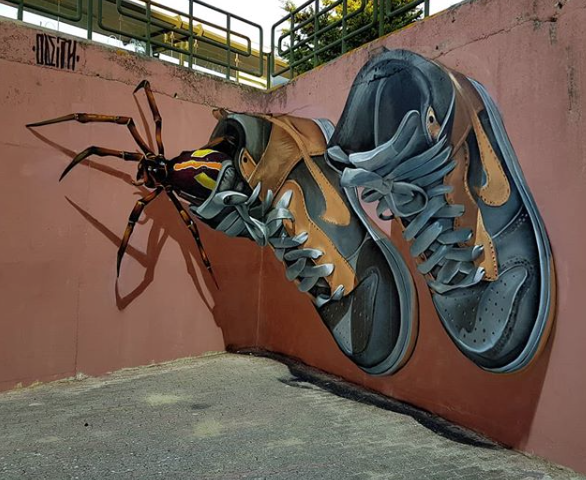 Estos grafitis en 3D van a explotarte la cabeza