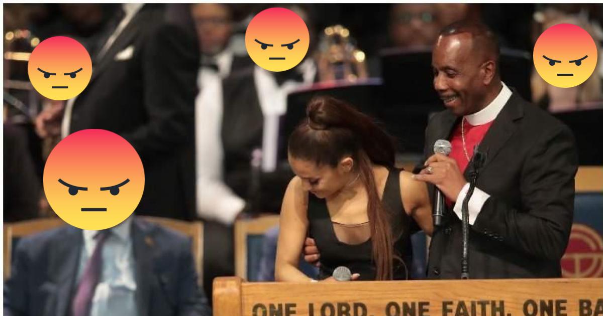 Obispo manoseó a Ariana Grande en funeral de Aretha Franklin