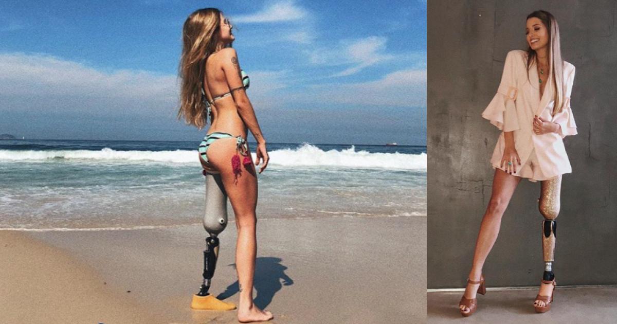 Modelo brasileña con pierna biónica triunfa en Internet