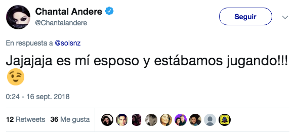 chantal andere aclara jaloneos de su esposo