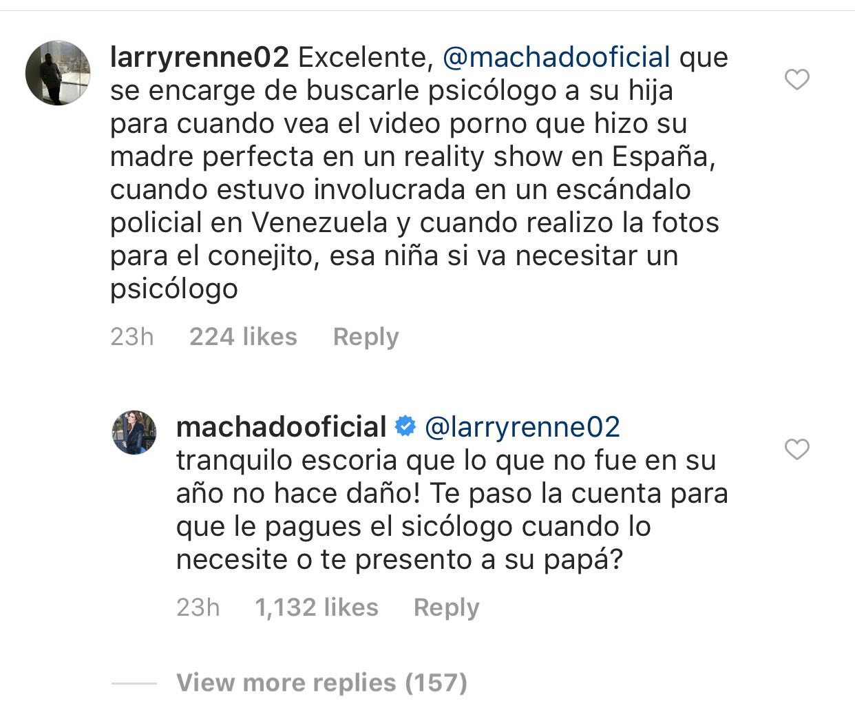 Alicia Machado llama escoria usuario Instagram