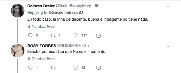 Geraldine Bazan arremete contra Irina Baeva