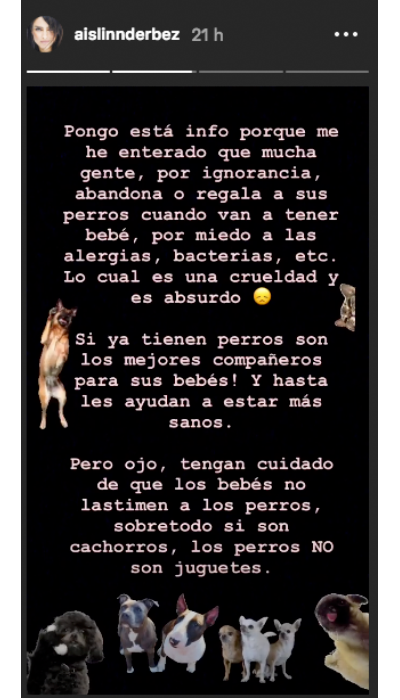 Aislin Derbez justifica que perro lama a su hija
