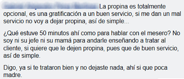 Meseros comienzan a conspirar contra la poca propina