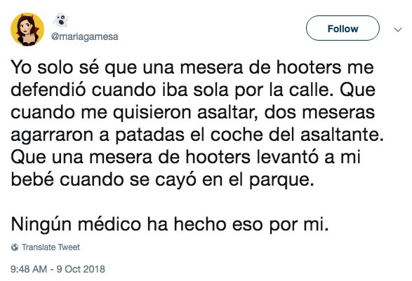 Médico rechaza mesera porque no está a nivel del Paracetamol