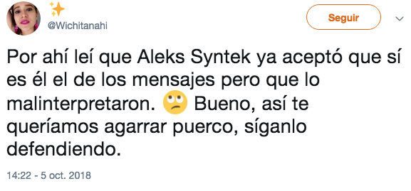 Aleks Syntek aceptó acosar menor; no sabe qué significa sexy