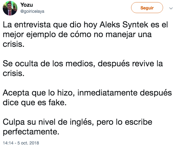 Aleks Syntek aceptó acosar menor; no sabe qué significa sexy