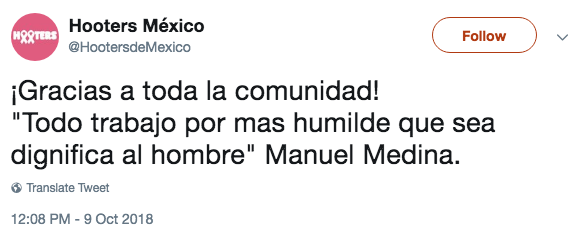 Médico mesera Hooters