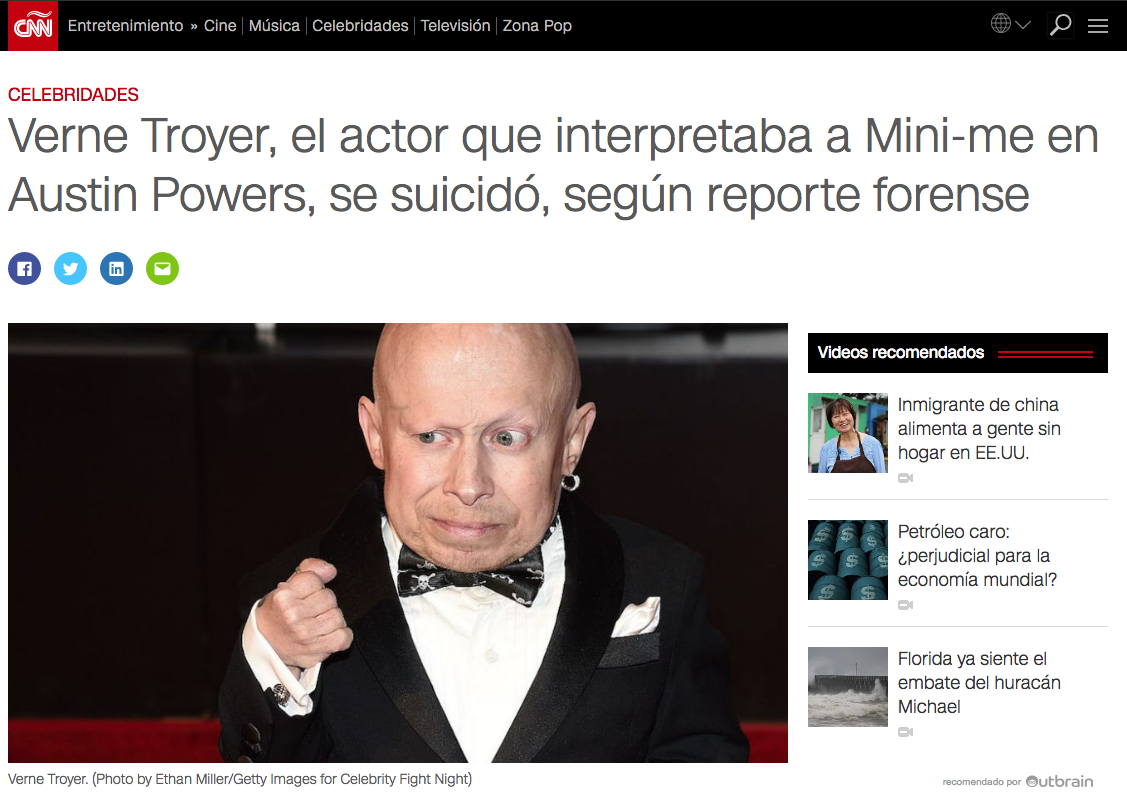 Los medios volvieron a matar a Mini Me
