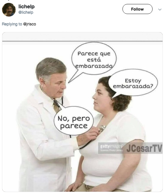 Reportero pregunta a mujer si está embarazada