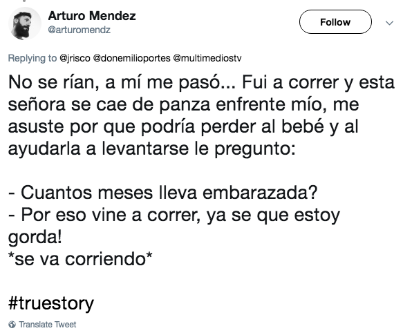 Reportero pregunta a mujer si está embarazada