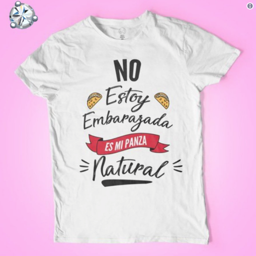 Playera para que no confundan panza normal con de embarazada