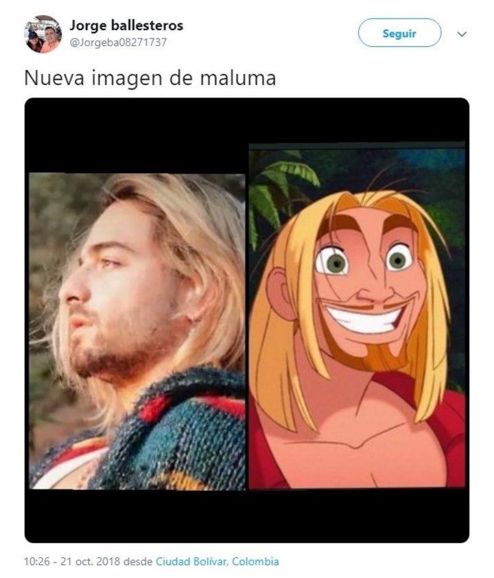 Memes de maluma con el pelo pintado