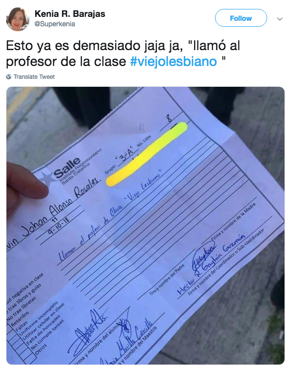 Se reporta nuevo caso del viejo lesbiano