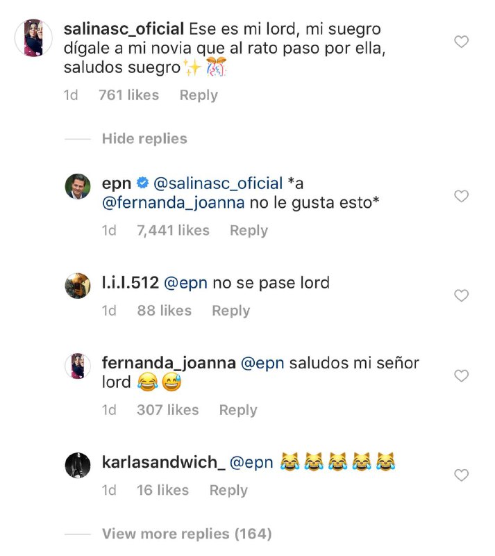 Enrique Peña Nieto responde comentarios en Instagram