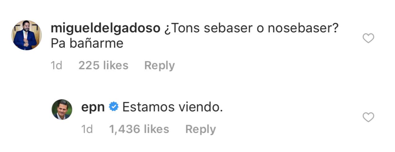 Enrique Peña Nieto responde comentarios en Instagram