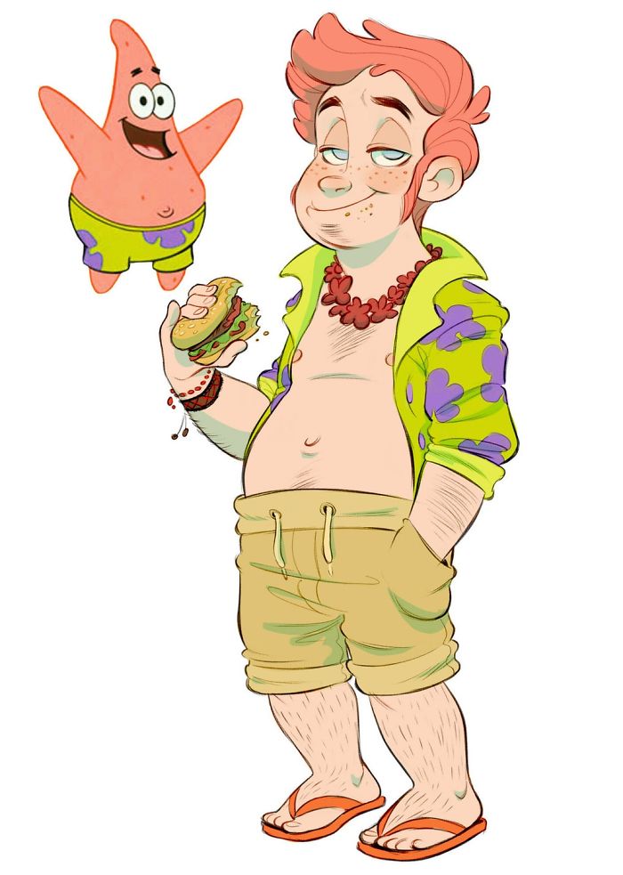 Personajes Bob Esponja Iustración Humana